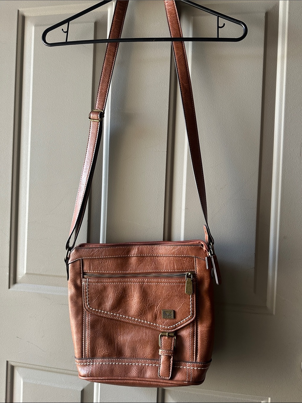 BOC Brown Leather Crossbody Bag - Adjustable Strap